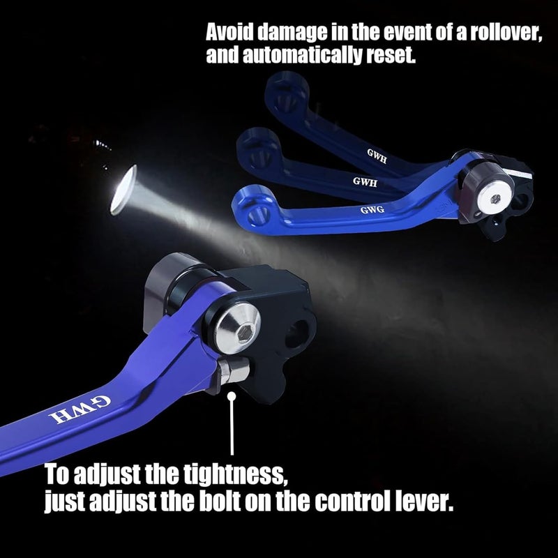 GWH CNC Motorcycle Foldable Brake Clutch Lever Handle for YZ125 YZ250 01-07 YZ250F 01-06 YZ426F YZ450F 01-07 RMZ250 05-06 KX125 06-08 KX250 05-08 KX250F 05-12 KX450F 06-12 Dirt Pit Bike - Image 3